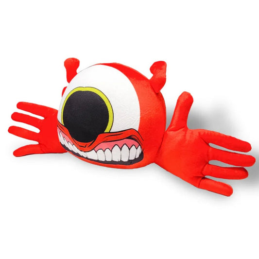 Aaron Brooks "Cyclops Rocks (Red)" Plushie Size: 13 x 6 x 6 in Sublimated front design Embroidered back logo 95% polyester / 5% Spandex, filled with 'Minky Fabric'