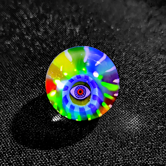 Banjo x Karma 2023 UV Reactive Borosilicate Glass Marble 22.5 mm Hand blown glass made by Banjo and Karma