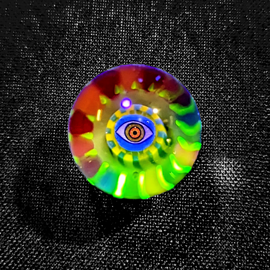 Banjo x Karma 2023 UV Reactive Borosilicate Glass Marble 23 mm Hand blown glass made by Banjo and Karma