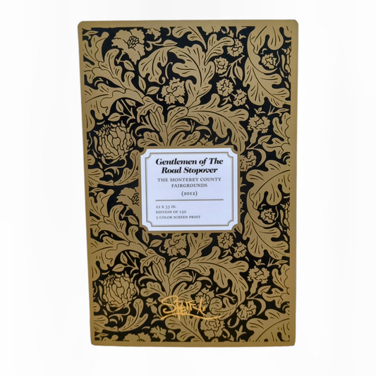 Chuck Sperry Gentlemen of the Road Stopover The Monterey County Fairgrounds Monterey, California 2012 Art Card Approx. 8.5 x 5.5 in The 2012 Gentlemen of the Road Stopover at the Monterey County Fairgrounds included live music by Mumford & Sons, Gogol Bordello, Two Gallants, Group Love, The Very Best, Apache Relay, Slow Club & Haim.