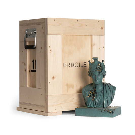 Daniel Arsham Eroded Rome Deified, 2023 Cast bronze (CuSn) hand-finished in a custom Tiffany Green patina 6 1/4 × 8 × 12 in / 11.9lb Edition of 100