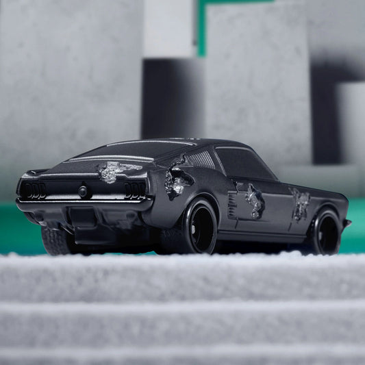 Daniel Arsham x Hot Wheels Ford Mustang, 2024 Features: Crystallized erosions Body Color: Arsham Black Body Type: Silkstone Chassis: ZAMAC Wheels: Real Riders 5-spoke mag wheels Scale 1:64 Includes sealing label and Certificate of Authenticity Packaged in a collector display case
