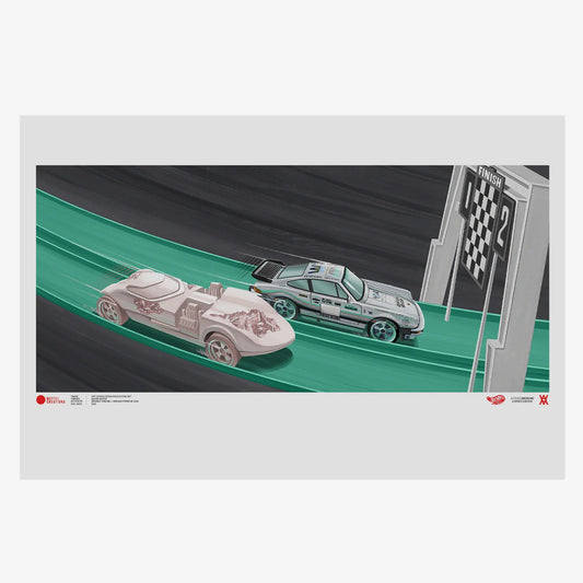 Daniel Arsham x Hot Wheels Legends Archive Lap 3, 2024 Digital print on 95-pound paper stock 24 x 36 in