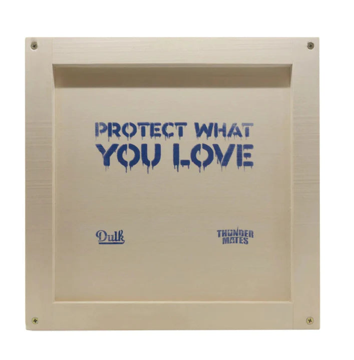 Dulk Protect What You Love, 2022 Painted cast resin 6 x 6 x 8 in Edition of 50 Accompanied by signed + numbered COA and original artist packaging
