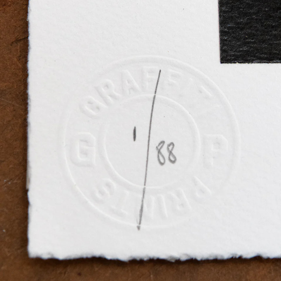 FLOG Horizons, 2024 23 colour screen print on 330 gsm Somerset paper 33.86 x 23.82 in (86 x 60.5 cm) Edition of 88 Hand Signed & Numbered by the artist. Accompanied by Certificate of Authenticity. Published by Graffiti Prints.