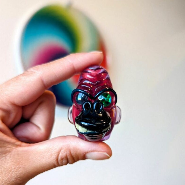 Firefly Growler Mouth Gorilla Glass Pendant 2017 Approx. 1.8 x 1.3 in Signed "Firefly" + Dated "2017" Feat. Opal Eyes