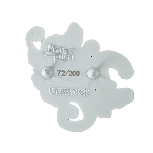 Vincent Gordon Seahorse Party Blackout Black Pin - 1.5" Tall - Double Posted - Rubber Clutches - Grassroots Backing Card - Limited Edition of 200.