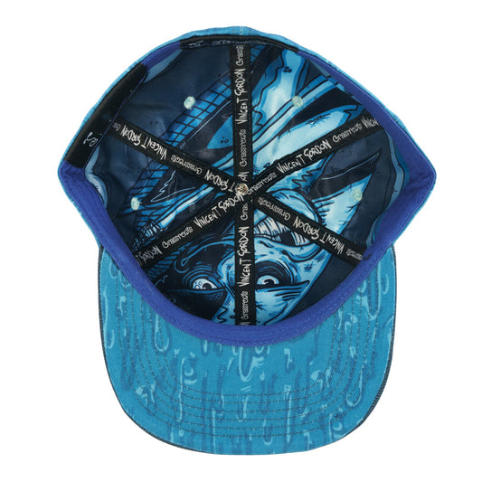 Vincent Gordon Ganja Bay Blue Fitted Hat - Sublimation Printed - Embroidered Artwork - Satin Lining - Stash Pocket - Limited Edition of 210