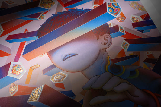 James Jean
Quest II, 2023
Archival Print on Cotton Rag Paper
17 x 17 in
Edition of 200
Hand Signed + Numbered by the artist. *Also available as part of a set