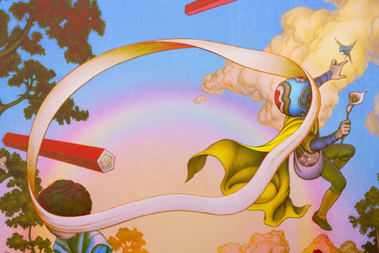 James Jean
Quest I, 2023
Archival Print on Cotton Rag Paper
17 x 17 in
Edition of 200
Hand Signed + Numbered by the artist. *Also available as part of a set