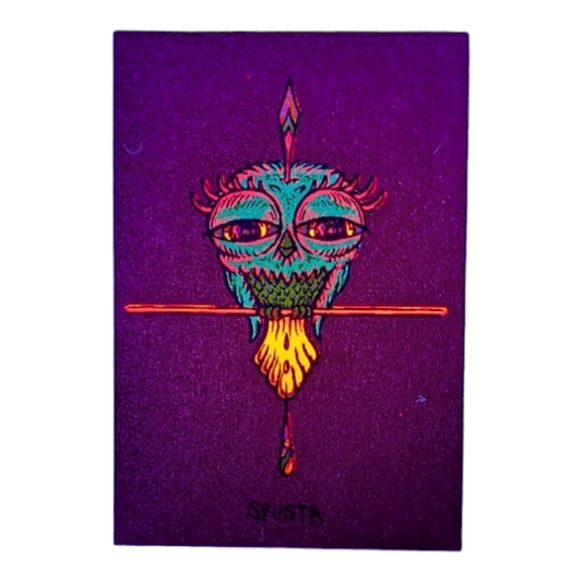 Marq Spusta Tweet 20 (Flat Tangerine) Screen print 3 x 2 in Plate signed.