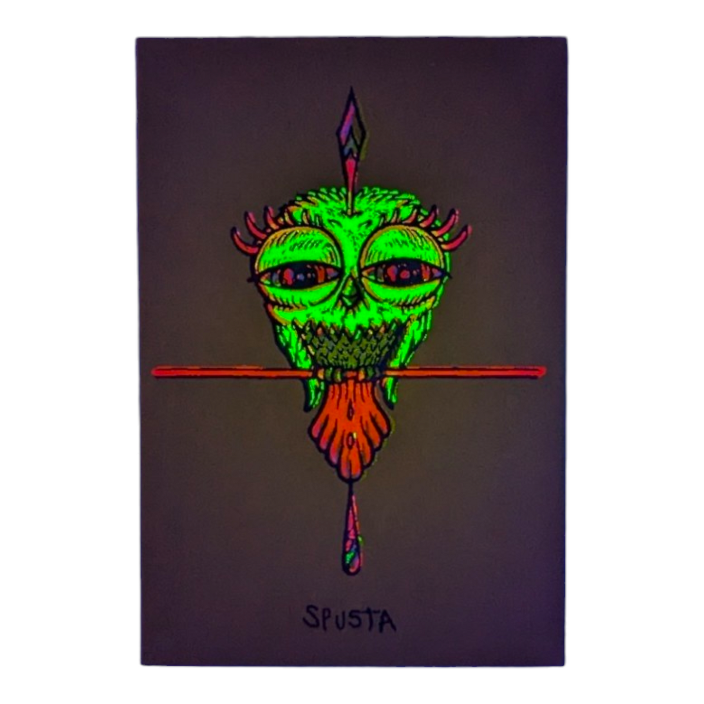 Marq Spusta Tweet (Chartreuse), 2020 Screen print 3 x 2 in Plate signed