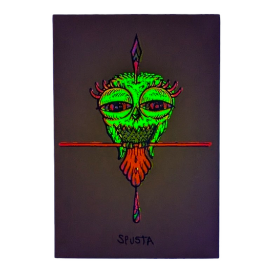 Marq Spusta Tweet (Chartreuse), 2020 Screen print 3 x 2 in Plate signed