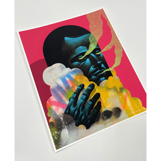 Michael Reeder Cloud Diver (Spray), 2023 Archival Digital Print on Cotton Rag 300GSM 8 x 10 in Edition of 859 Hand Signed & Numbered by the artist. Accompanied by Certificate of Authenticity and original artist packaging. Published by Status Medium.