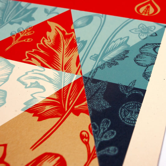 Shepard Fairey Pattern of Denial, 2023 Screen print on thick cream Speckletone paper 18 x 24 in Edition of 550 Hand Signed & Numbered by the artist. Accompanied by Digital Certificate of Authenticity provided by Verisart.