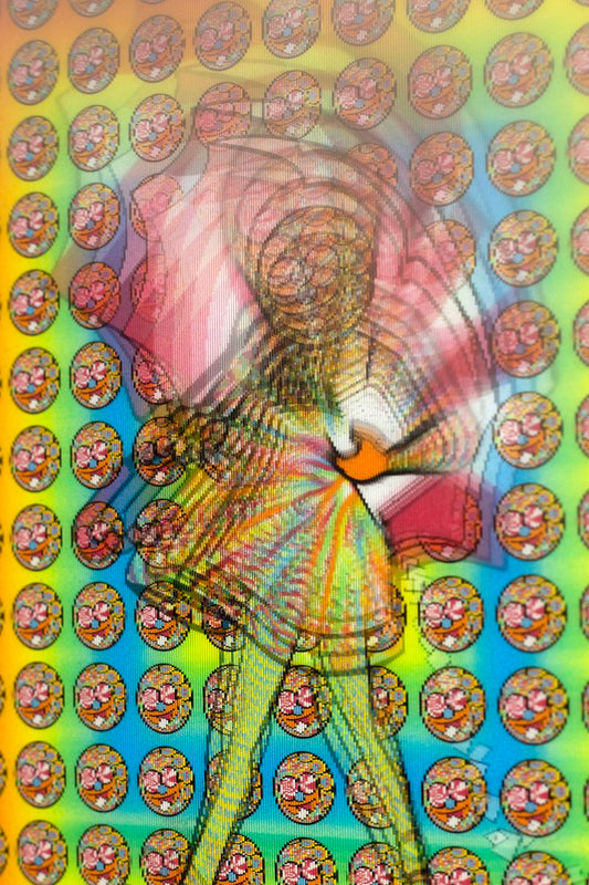 Slinger x Original Gongster A.K.A. Mike Gong x Pyroscopic Tunnel Vision (Acid Eater), 2023 Lenticular Print 8 x 10 in Edition of 250