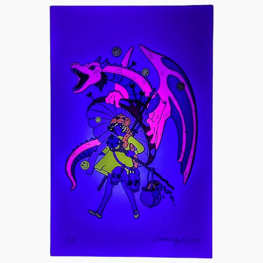 Slinger x Rye Spiritual Advisor, 2022 Screen Print on Fine Art Paper 11 x 17 in Edition of 200 Hand Signed, Numbered + Dated by the artists.