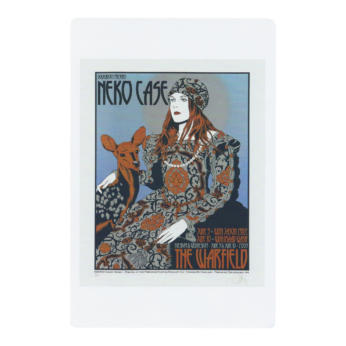 Chuck Sperry Neko Case 2009 Art Card
