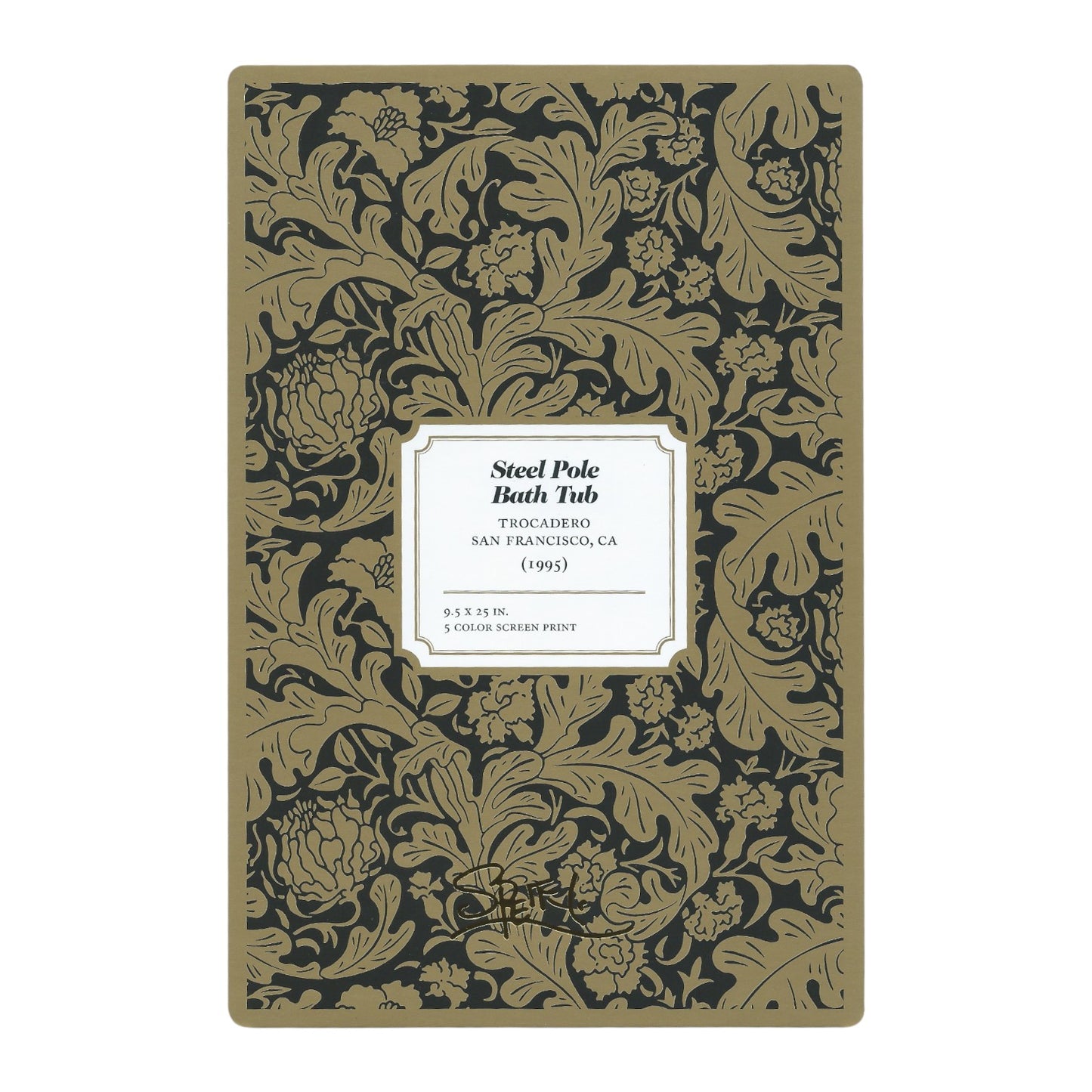 Chuck Sperry Steel Pole Bath Tub 1995 Art Card