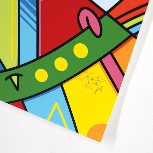 El Pez
Catch The Stars - II, 2022
13-Color Serigraph with UV Coating on 320gsm Coventry Rag Fine Art Paper and AR Compatibility
15 in x 23.63 in
Edition of 150
Hand Signed + Numbered by the artist. Published by 1XRUN in Detroit, MI.