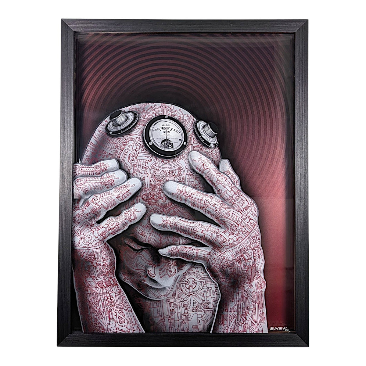 Emek Cyberman (Red), 2026 Archival pigment on four separate layers of acrylic and aluminum panels 18 x 24 in Edition of 75 Hand signed on verso by the artist