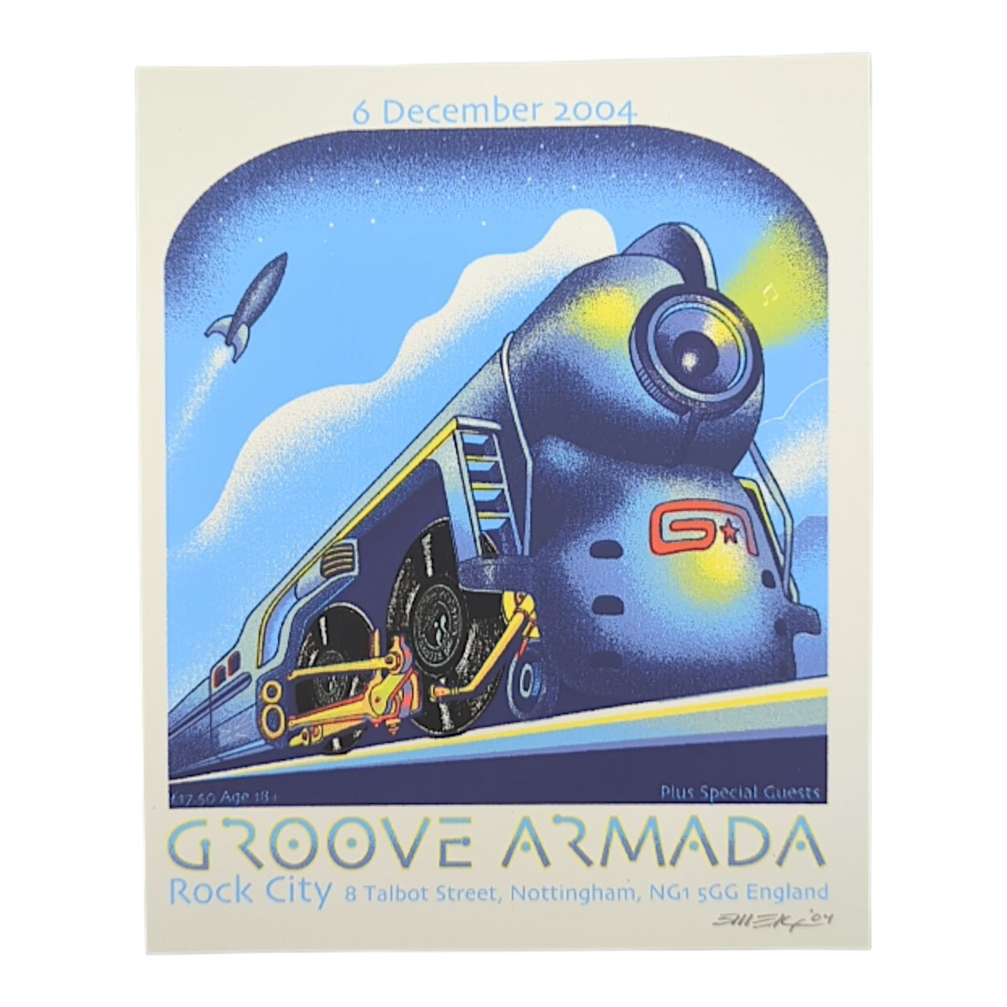 Emek
Groove Armada
Nottingham, England 2004
Gicleé Print on Archival Paper with Straight Cut Edges
5.5 x 7 in
Hand signed + dated by the artist