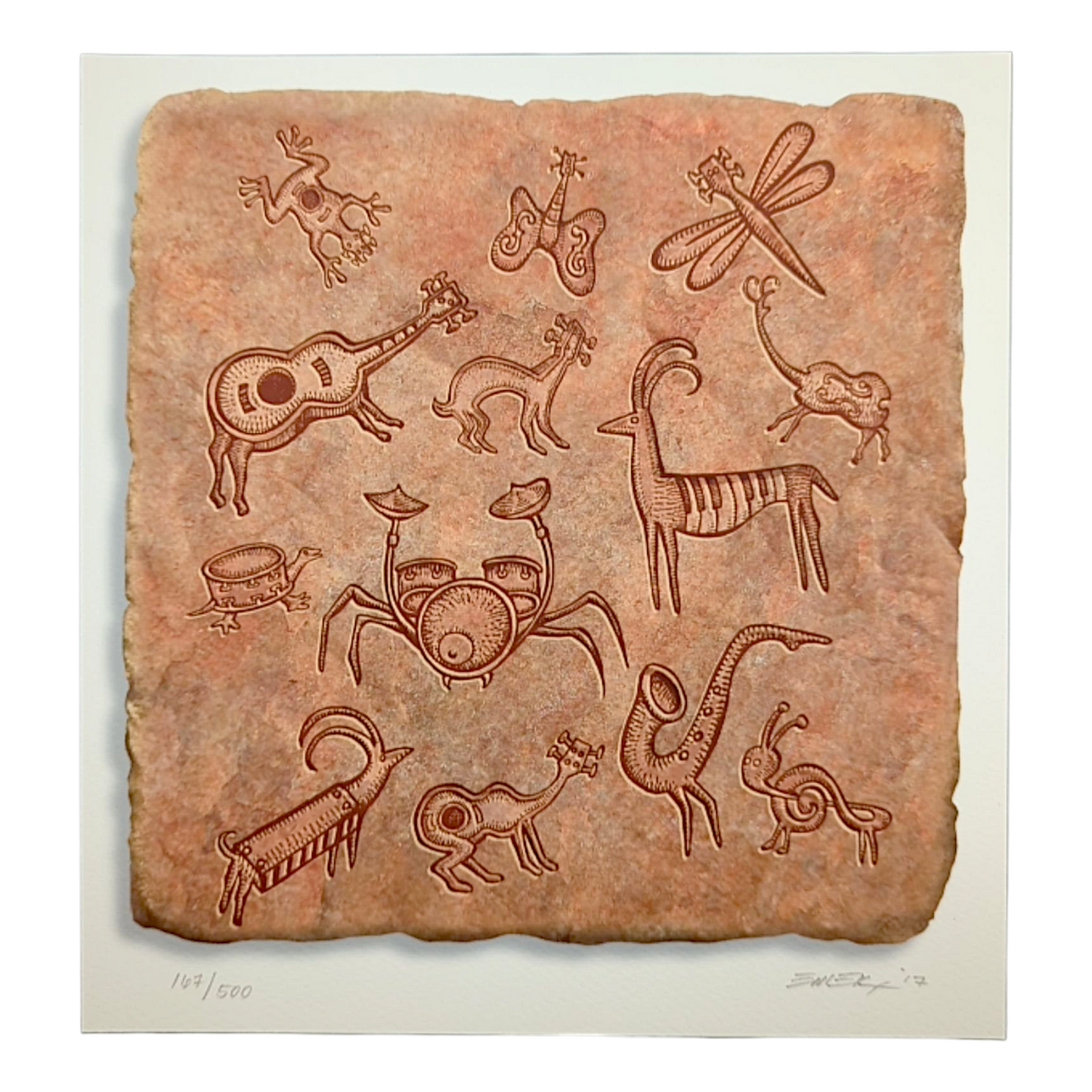 Emek Musical Animals (PET-roglyph) Mini Print