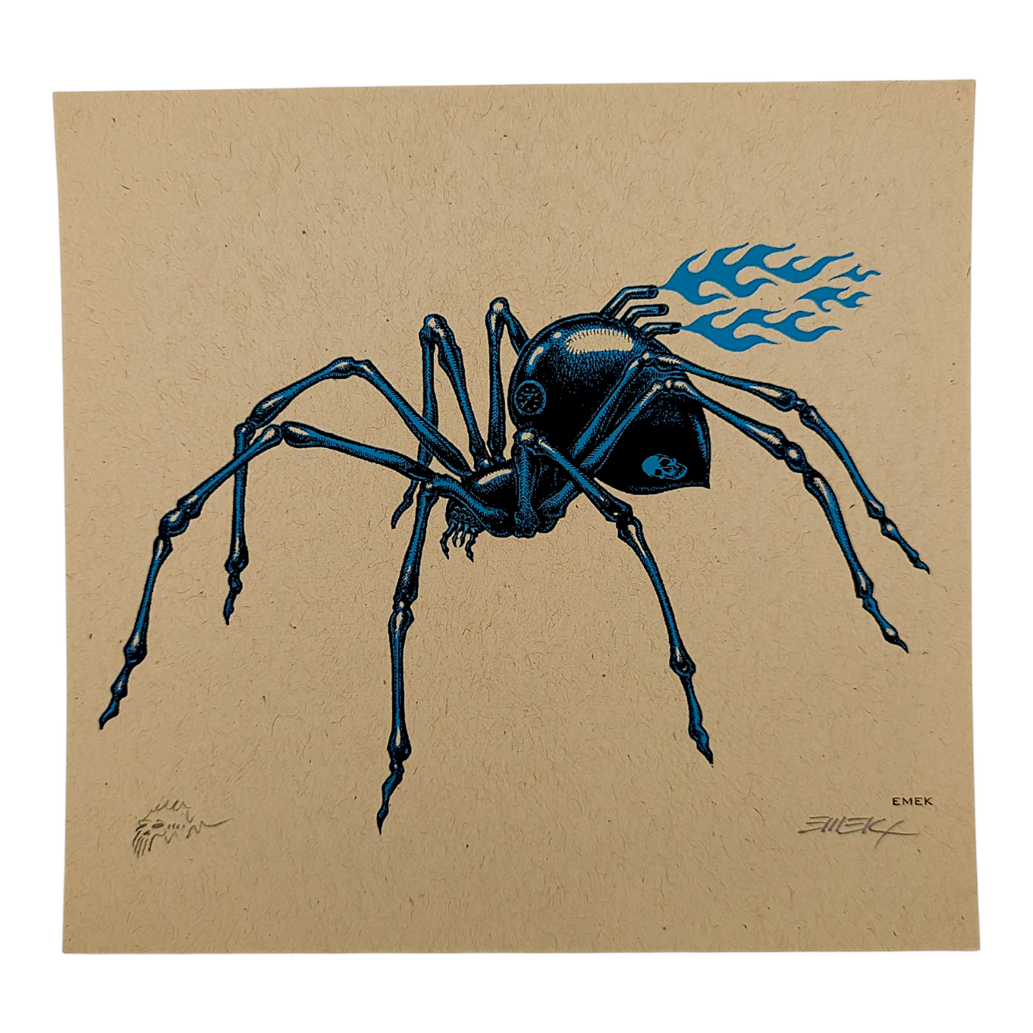 Emek
Spider, 2009
Screen Print on Archival Paper with Straight Cut Edges
7.5 x 7.25 in
Hand signed + doodled by the artist