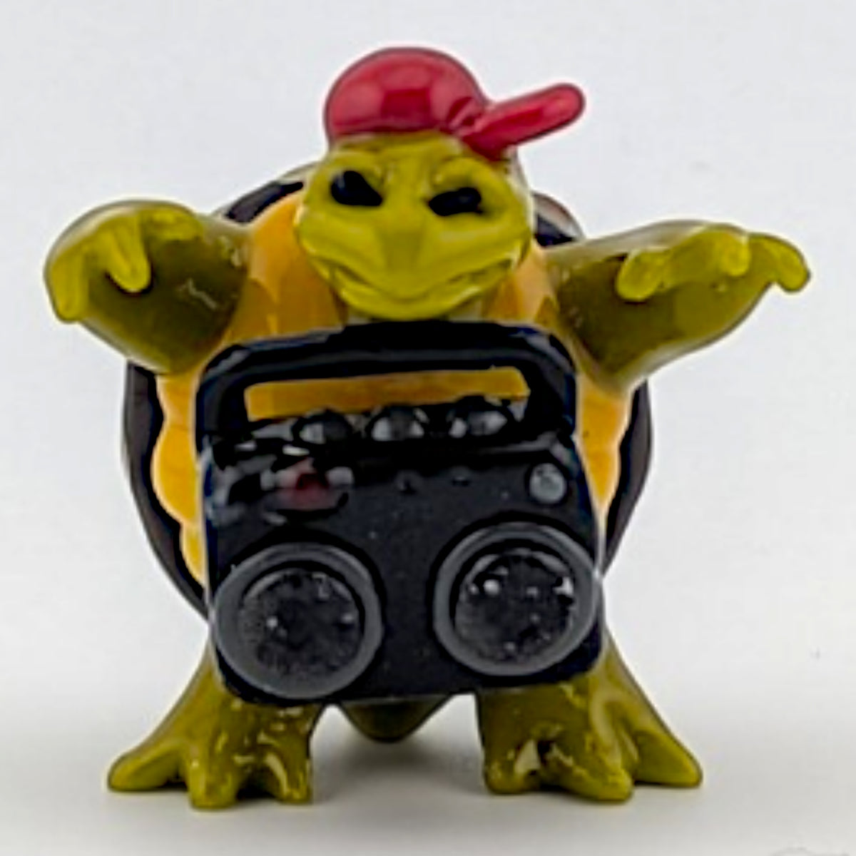 Ethan Windy Turnt Up Tortoise, 2026 Borosilicate glass sculpture 39 x 33 x 40 mm Hand signed + dated by the artist