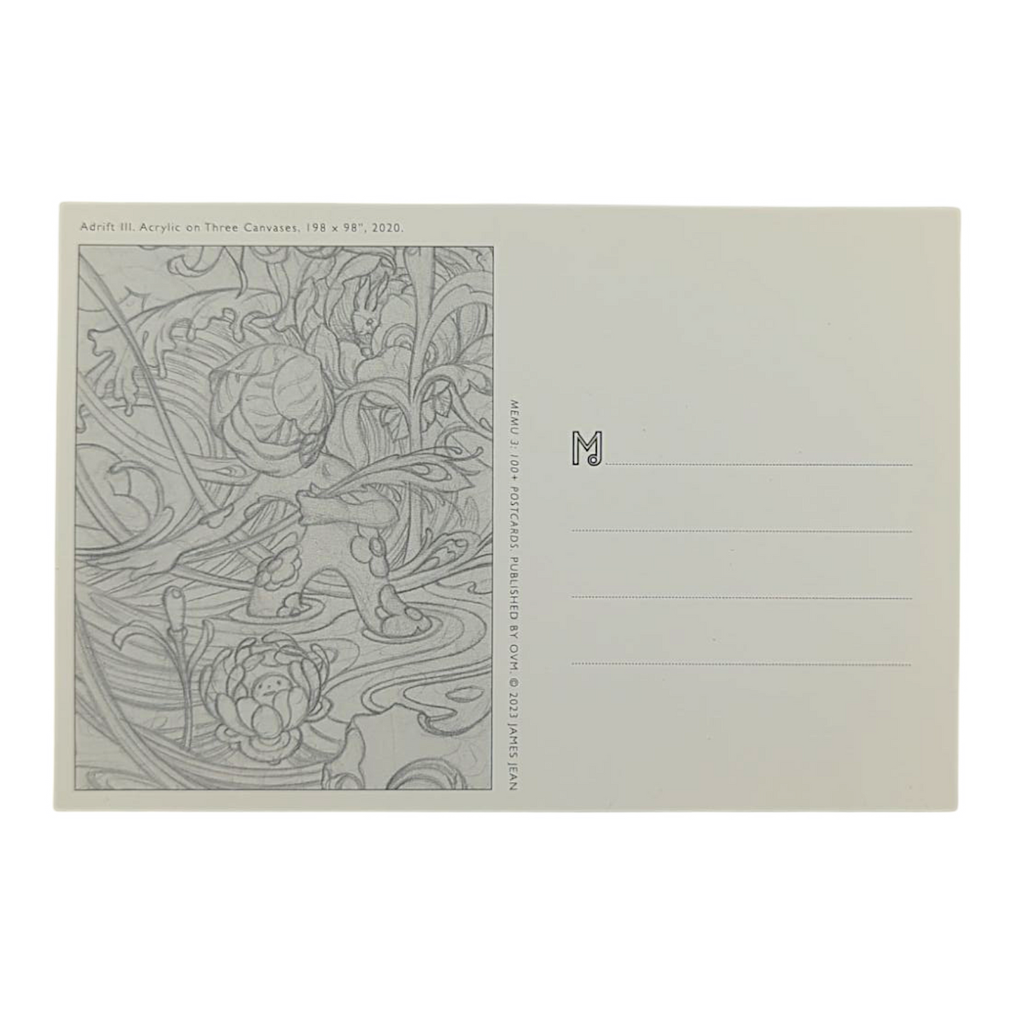 James Jean “Adrift III” Postcard
Offset lithograph on postcard
4 x 6 in
Features a reproduction of James Jean’s "Adrift III" (2020)