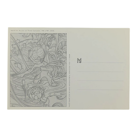 James Jean “Adrift III” Postcard
Offset lithograph on postcard
4 x 6 in
Features a reproduction of James Jean’s "Adrift III" (2020)
