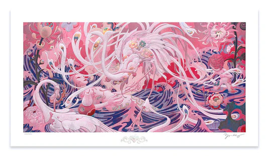James Jean
Adrift III, 2024
Archival Print on Cotton Rag Paper
Print: 39 x 21-1/2 in | Image: 35 x 17-5/16 in
Edition of 1251
Hand Signed + Numbered by the artist