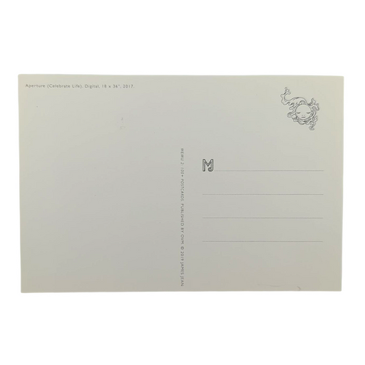 James Jean “Aperture (Celebrate Life)” Postcard
Offset lithograph on postcard
4 x 6 in
Features a reproduction of James Jean’s "Aperture (Celebrate Life)" (2017)