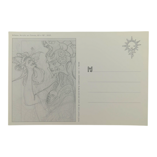 James Jean "Athena" Postcard
Offset lithograph on postcard
4 x 6 in
Features a reproduction of James Jean’s "Athena" (2020)