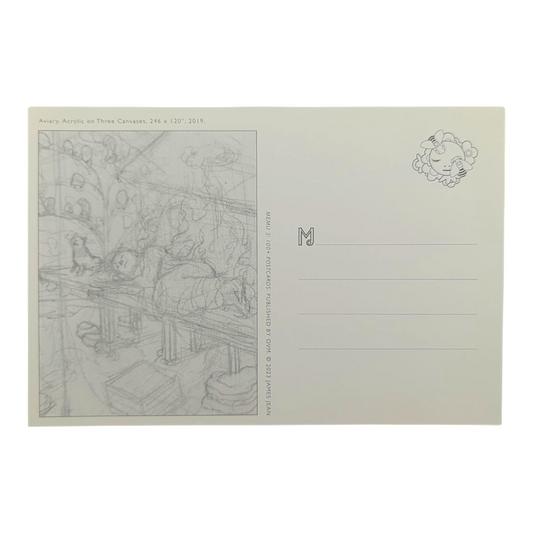 James Jean “Aviary” Postcard
Offset lithograph on postcard
4 x 6 in
Features a reproduction of James Jean’s "Aviary" (2019)