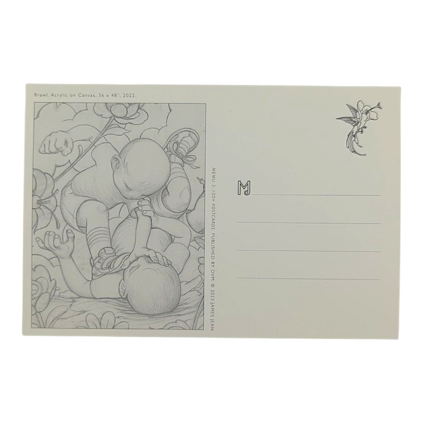 James Jean “Brawl” Postcard
Offset lithograph on postcard
4 x 6 in
Features a reproduction of James Jean’s "Brawl" (2022)