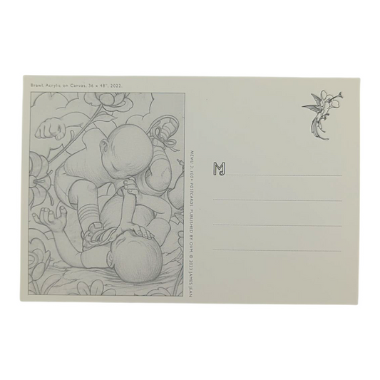 James Jean “Brawl” Postcard
Offset lithograph on postcard
4 x 6 in
Features a reproduction of James Jean’s "Brawl" (2022)