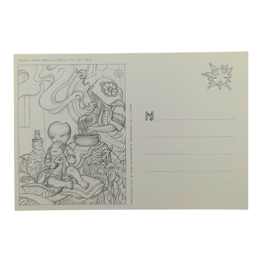 James Jean "Cookie" Postcard
Offset lithograph on postcard
4 x 6 in
Features a reproduction of James Jean’s "Cookie" (2022)