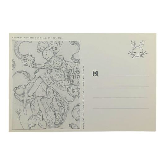 James Jean “Cottontail” Postcard
Offset lithograph on postcard
4 x 6 in
Features a reproduction of James Jean’s "Cottontail" (2021)