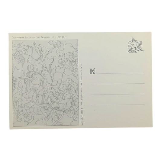 James Jean “Descendents” Postcard
Offset lithograph on postcard
4 x 6 in
Features a reproduction of James Jean’s "Descendents" (2019)
