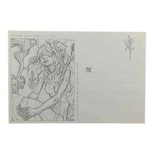 James Jean “Dolly Varden” Postcard
Offset lithograph on postcard
4 x 6 in
Features a reproduction of James Jean’s "Dolly Varden" (2016)