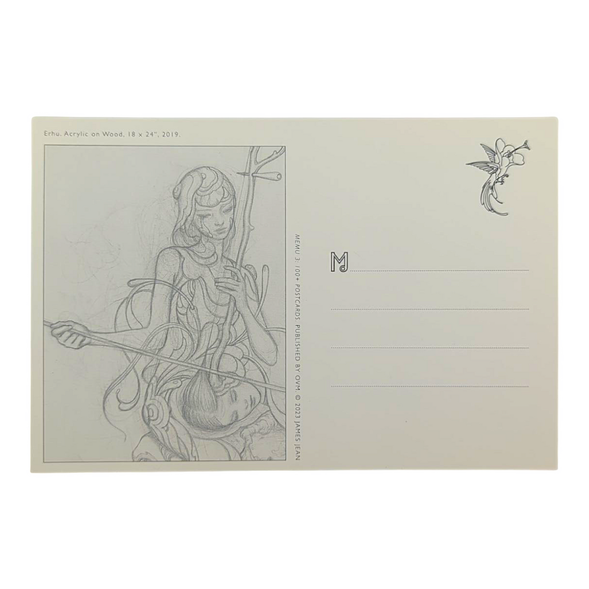 James Jean “Erhu” Postcard
Offset lithograph on postcard
4 x 6 in
Features a reproduction of James Jean’s "Erhu" (2019)