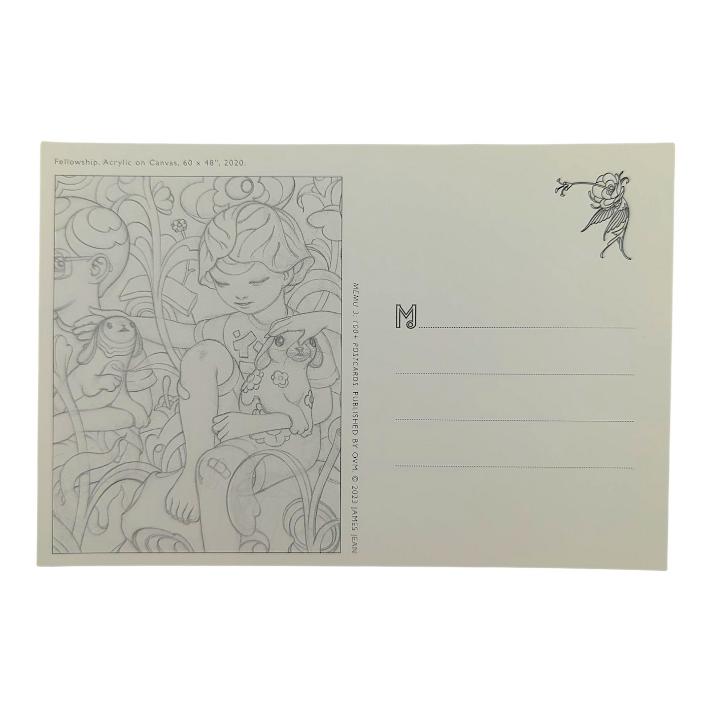 James Jean "Fellowship" Postcard
Offset lithograph on postcard
4 x 6 in
Features a reproduction of James Jean’s "Fellowship" (2020)