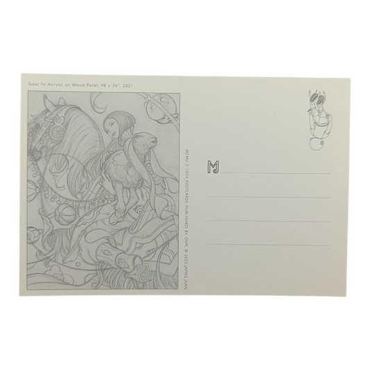 James Jean “Goat IV” Postcard
Offset lithograph on postcard
4 x 6 in
Features a reproduction of James Jean’s "Goat IV" (2021)