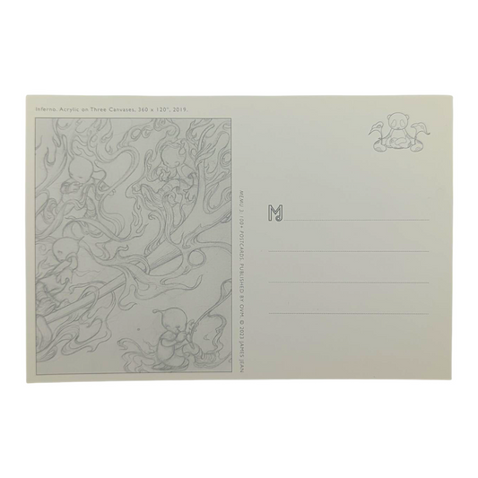 James Jean “Inferno” Postcard
Offset lithograph on postcard
4 x 6 in
Features a reproduction of James Jean’s "Inferno" (2019)