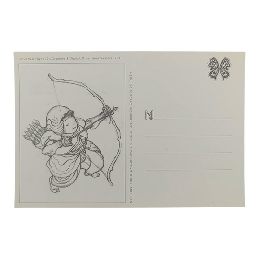 James Jean “Lotus War Night II” Postcard
Offset lithograph on postcard
4 x 6 in
Features a reproduction of James Jean’s "Lotus War Night II" (2011)