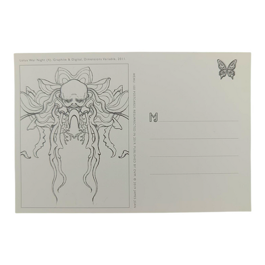 James Jean “Lotus War Night IV” Postcard
Offset lithograph on postcard
4 x 6 in
Features a reproduction of James Jean’s "Lotus War Night IV" (2011)