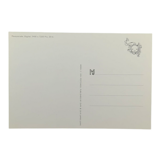 James Jean “Masquerade” Postcard
Offset lithograph on postcard
4 x 6 in
Features a reproduction of James Jean’s "Masquerade" (2016)