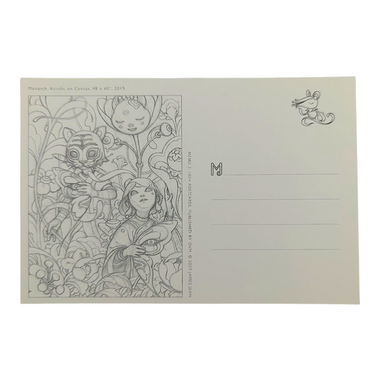 James Jean "Monarch" Postcard
Offset lithograph on postcard
4 x 6 in
Features a reproduction of James Jean’s "Monarch" (2019)