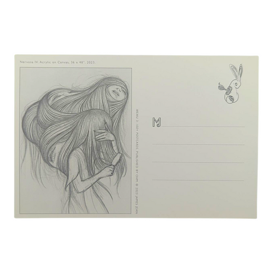 James Jean “Nervosa IV” Postcard
Offset lithograph on postcard
4 x 6 in
Features a reproduction of James Jean’s "Nervosa IV" (2023)